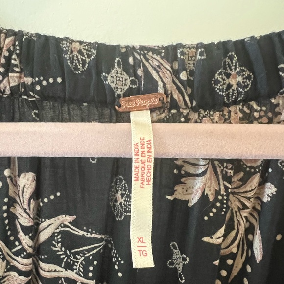 Free People Black and Pink Floral Long Sleeve Dress - Picture 2 of 3